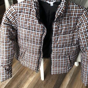 Plaid puffer jacket
